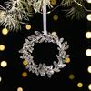 Durable Acrylic Hanging Decors Faux Crystal Christmas Ornaments, Clear Reindeer/Bell/Wreath/Wine Glass Winter Modern Holiday Ornament Collection