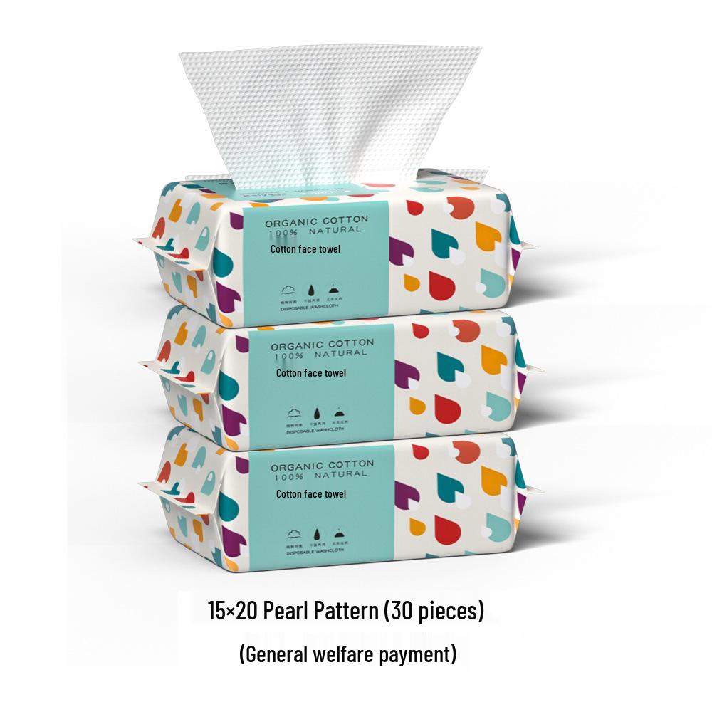 Family Value Pack: Thickened Pure Cotton Facial Cleansing Wipes - Soft, Disposable, Pull-Out Towels
