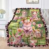 Cartoon pink piglet Printed Blanket for Sofa Bed Travel Camping Living Room Office Conditioning Blanket for All Seasons Gifts
