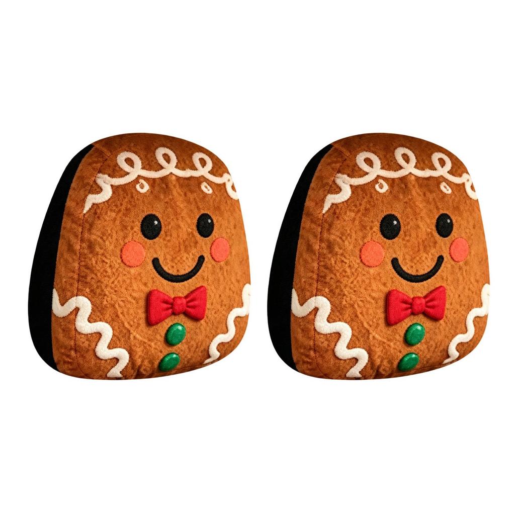 Christmas Printed Car Headrest Covers with Cute Pet and Funny Face Designs for Car Interior