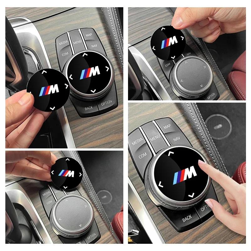 New Car Multimedia Knob Button Cover Rotary Sticker Cars Accessories For BMW Performance E46 E90 G11 F10 F30 G08 X6 5 Serie