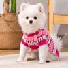 Clearance Dog Sweater Warm Striped Love Dog Sweater Pink Autumn and Winter Pet Sweater Puppy Puppy Medium Small Dog