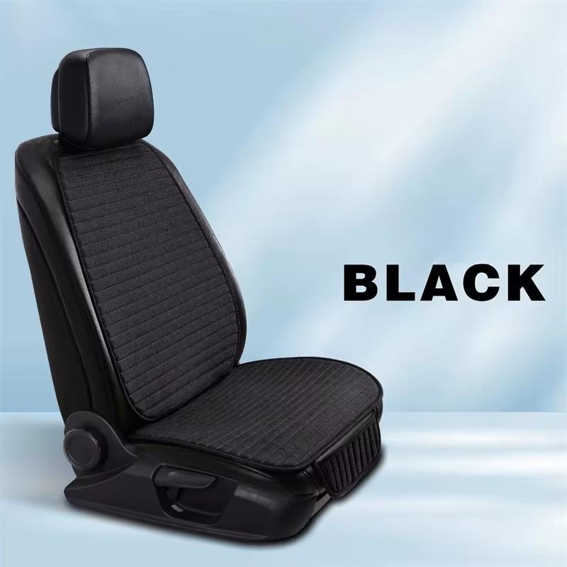 

Льняная накидка на автомобильное сиденье Мягкая и дышащая Передняя Премиальная Подушка сиденья с Нескользящим Протектором Универсальная Подходит для Большинства Автомобилей - 1 шт. Polyester&Four Seasons чёрный