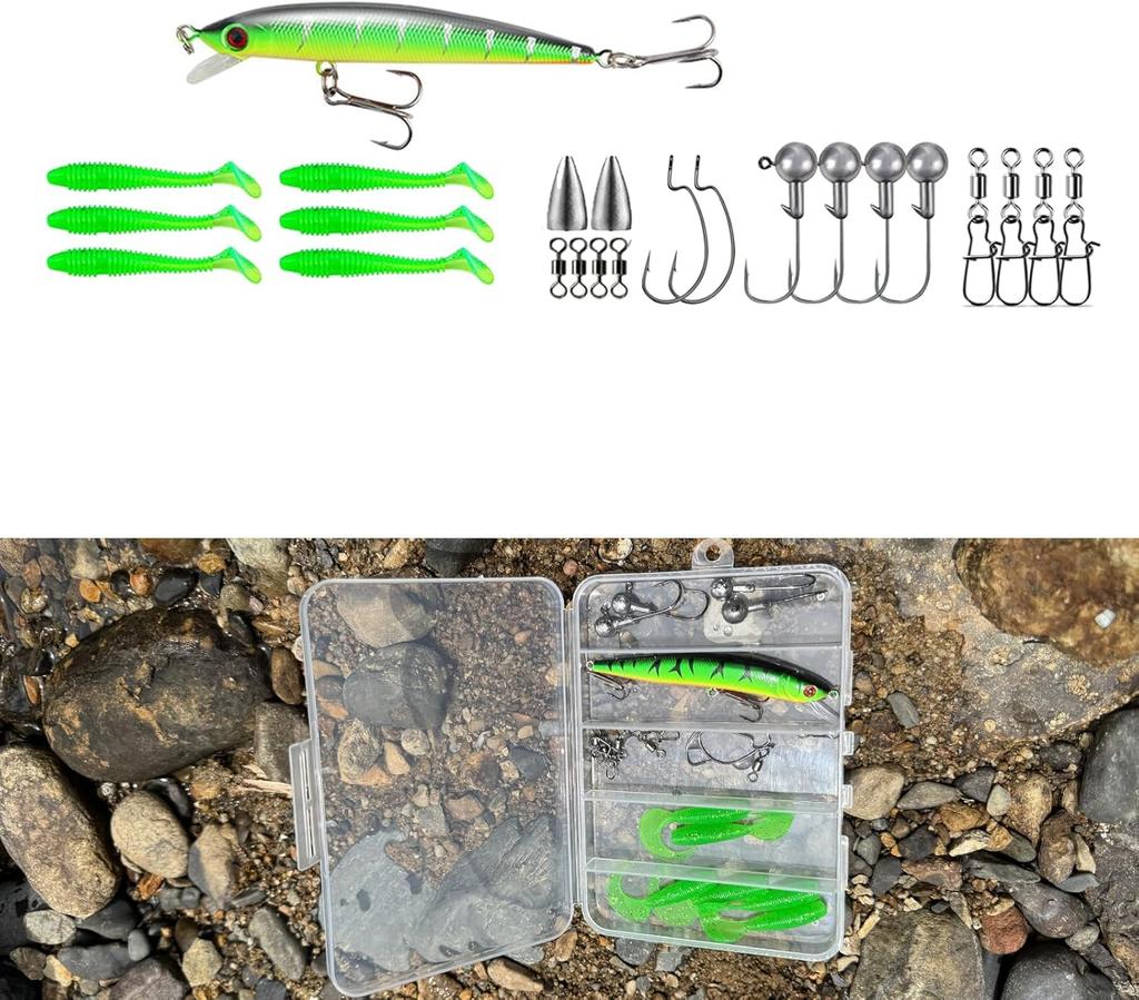 Fishing Set with Two Carbon Fiber Telescopic Spinning and Fishing Ideal for Includes Storage for Sea River Ice Rock and Pier Fishing 2.1m Rods, Reel,