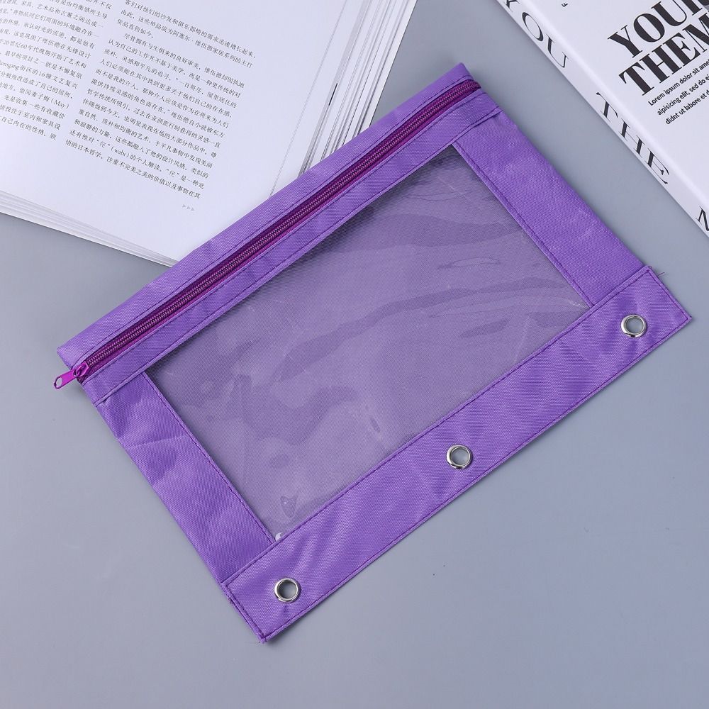 B5 Storage Bag with 3 Rings Pencil Case New Binder Pencil Pouch Pen Case