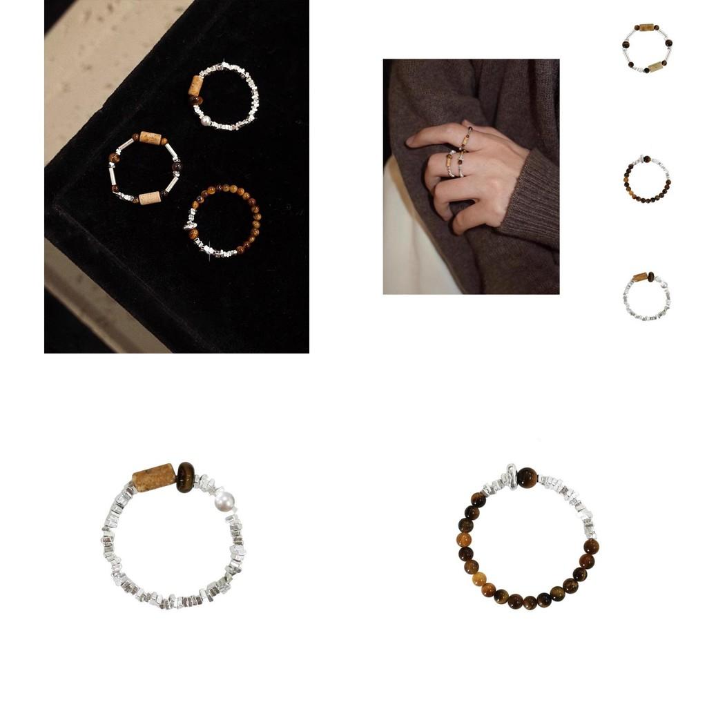 Luxe Tiger Eye Stone Elastic Finger Ring For Women Stylish Retro Design Fashion Piece