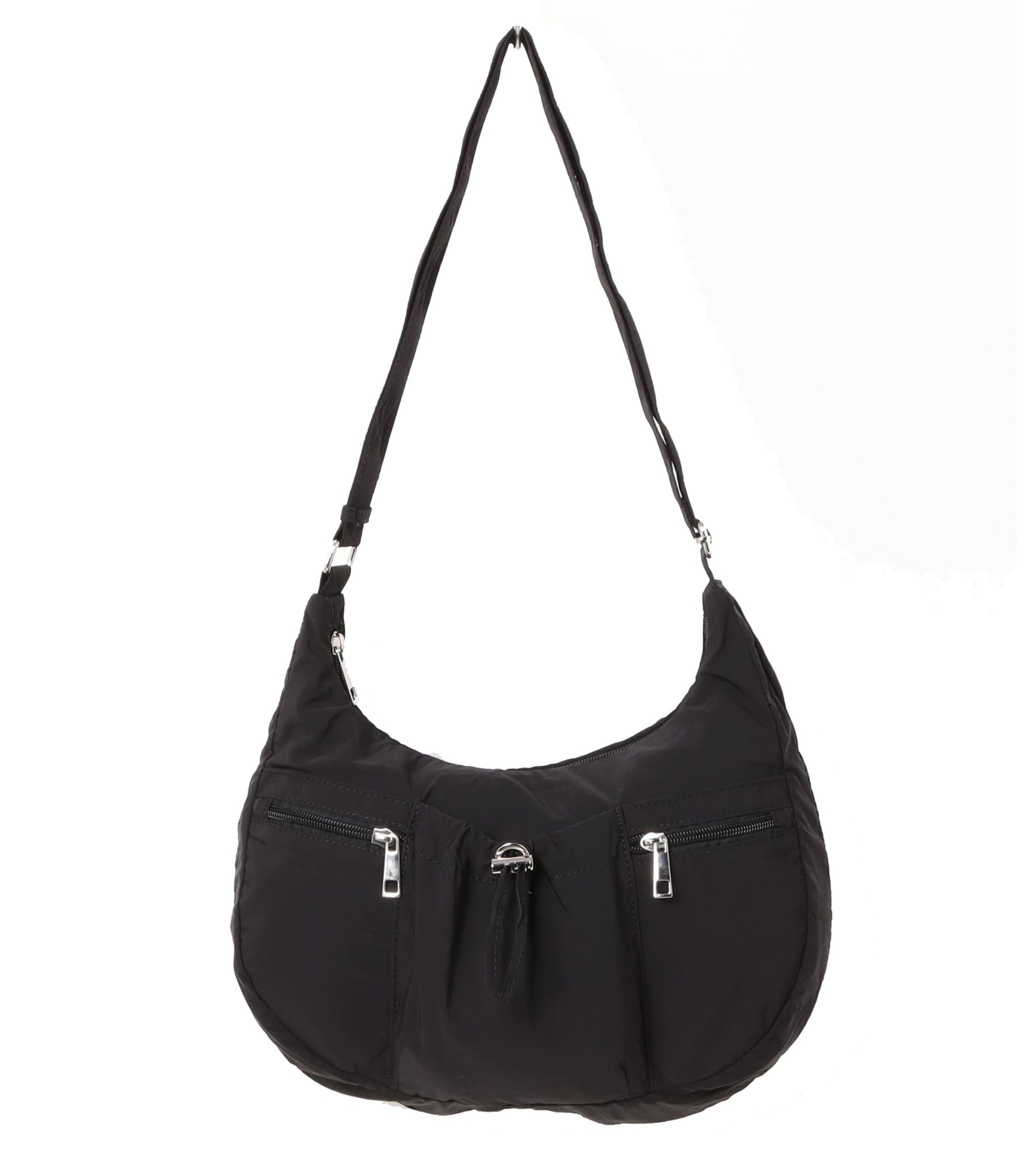 ZUCCHERO Women s Small, Lightweight, Water-Repellent Nylon Shoulder Bag, Black, 49928