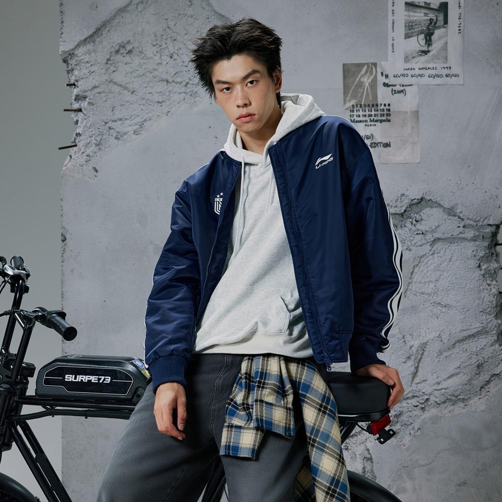 Li Ning Sports Lifestyle Series Loose Baseball Collar Cotton Jacket Unisex Jacket AJMV295-2