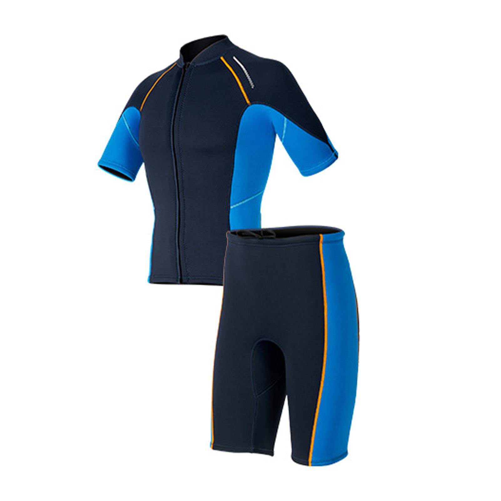Shoemst Men's 1.5Mm Wetsuit For Diving Suit Snorkeling Swimsuit With Sun Thermal Warmth Short Sleeve Shorts Set