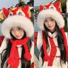 Ear Muffs New Year Pullover Cap Lace Up Winter Plush Warm Hat Lion Dance Beanies Hat  Outdoor