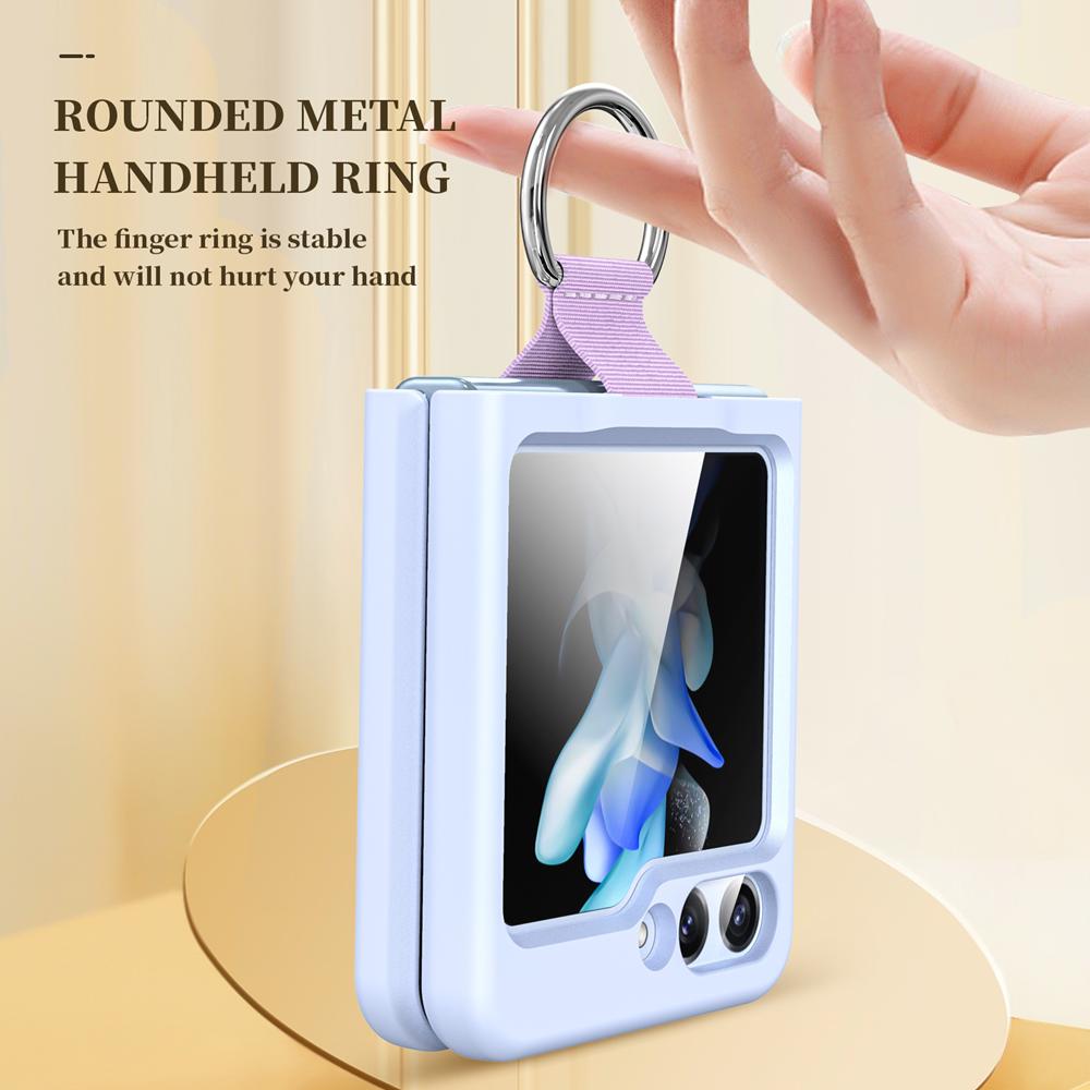 Ring Holder Matte Solid Color Case for Samsung Galaxy Z Flip 6 5 4 3 7 ZFlip 7 Flip6 Liquid Silicone Shockproof Ins Korean Cover