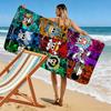 Pirate Anime Print Beach Towel, Large Soft Quick Dry Towel for Beach Camping Swimming