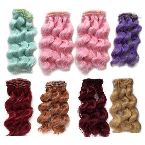 15cm Beautiful Girl Doll Toy DIY Wig Curly Wavy Hair Children