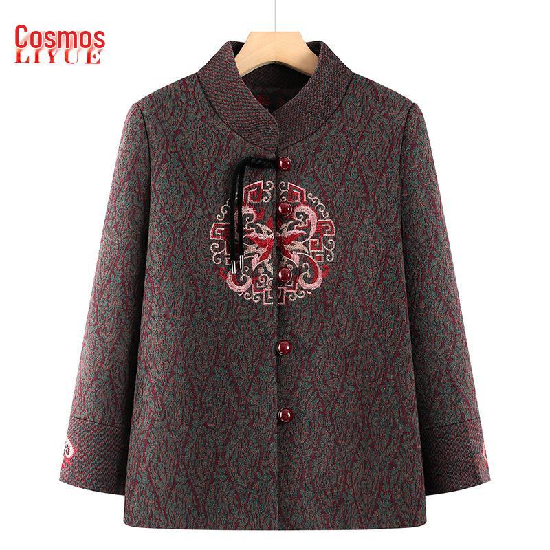 Podzimní vlněný kabát pro ženy středního a staršího věku