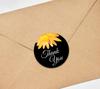 Darling Souvenir 45 Pcs Aster Flower Black Thank You Stickers Round Envelope Seal-1.6