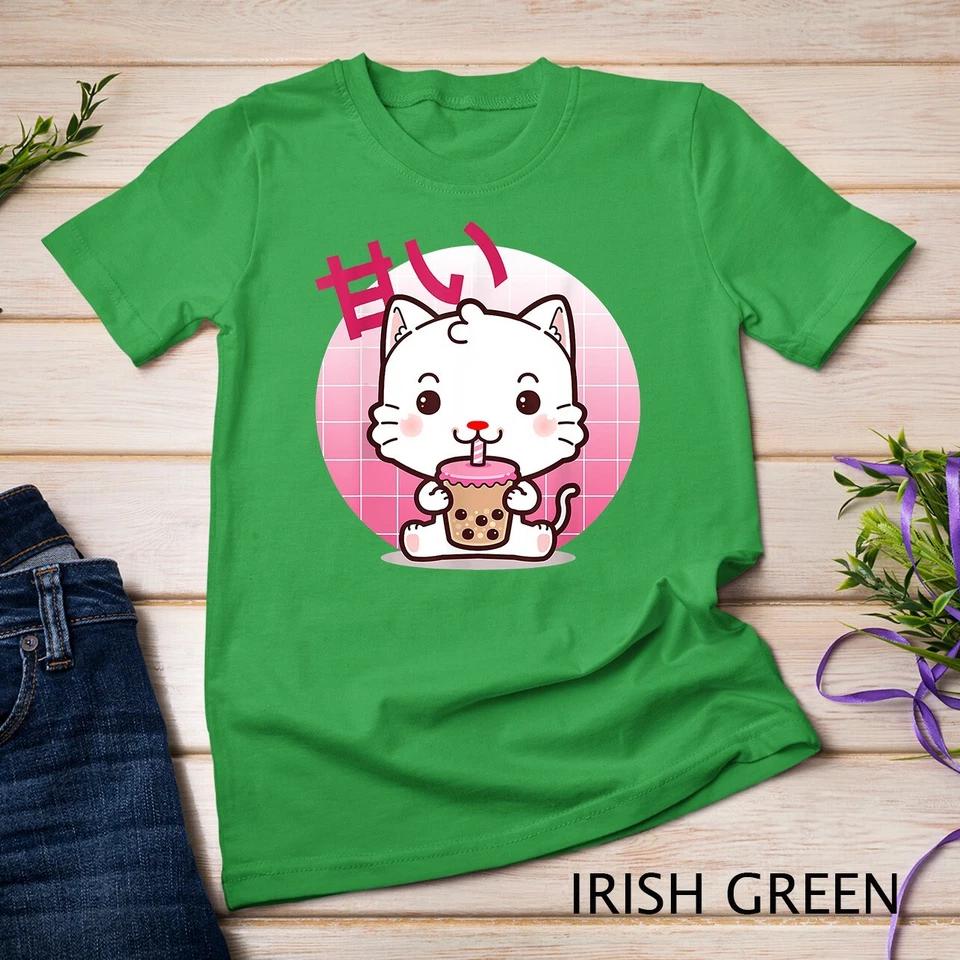 Cat Boba Tea Bubble Tea Anime Kawaii Neko Gifts Girls Teens Unisex T-shirt 4 S