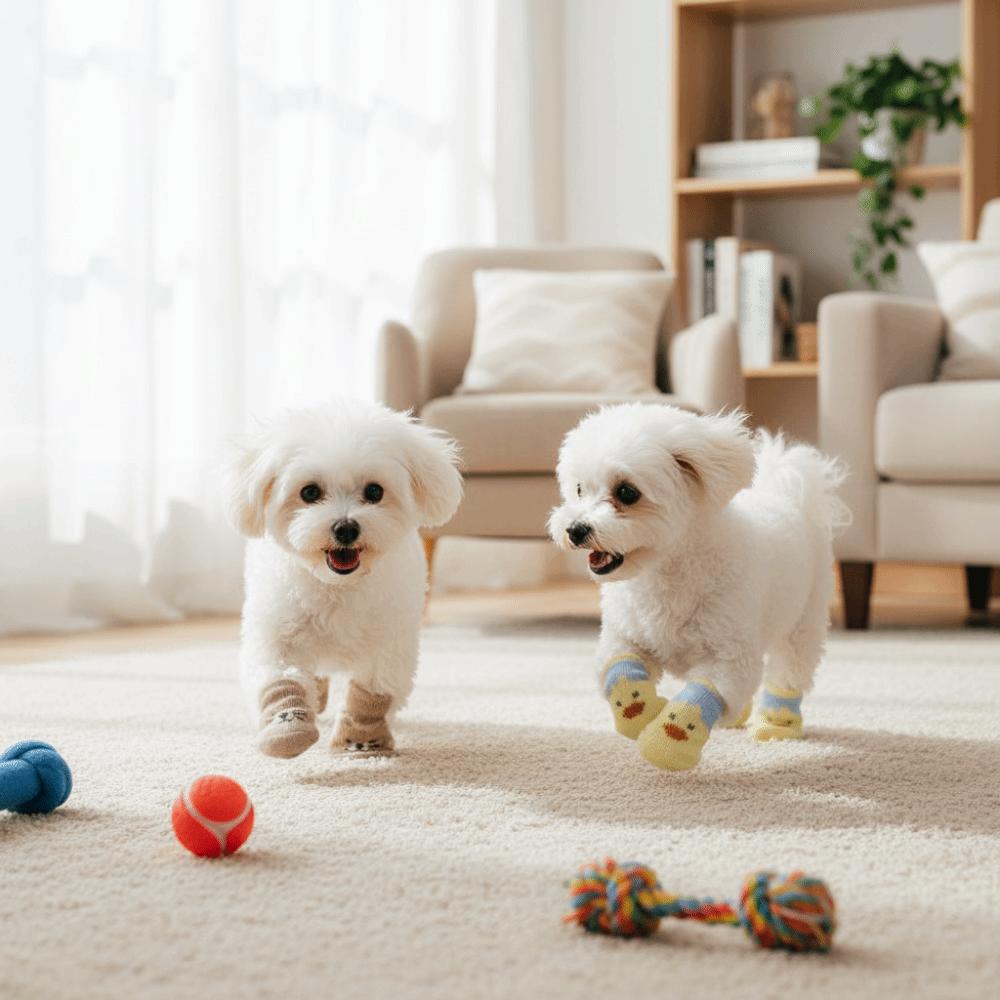 A Pair Non-Slip Dog Booties Cotton Pet Supplies New Pet Socks  Cold Weather