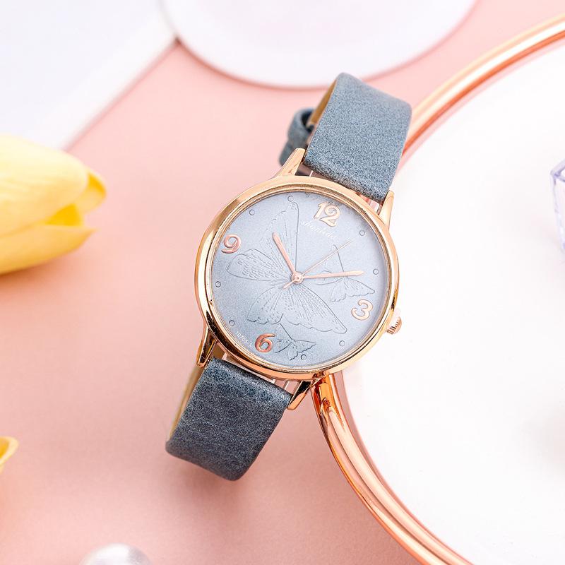 Digital Butterfly Ladies Watch Fashion Belt Quartz Watch Women'S Simple Temperament Versatile Student Watch