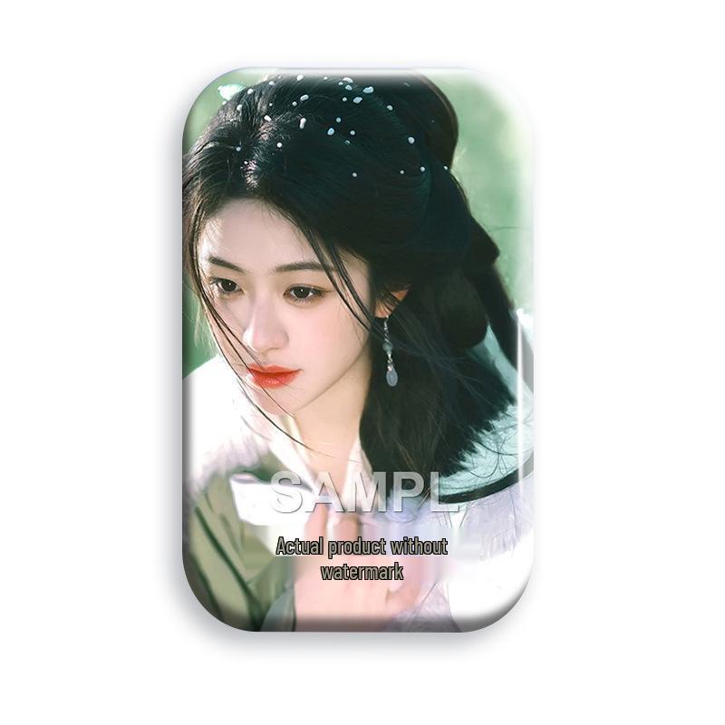 Xiang Hanzhi Baji Laser Tinplate Square Badge Star Idol Brooch Pendant
