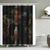 Gothic Bathroom Decor Shower Curtain Dark Academia Aesthetic Vintage Halloween Van Gogh Skull Art Home Decor Washable Waterproof