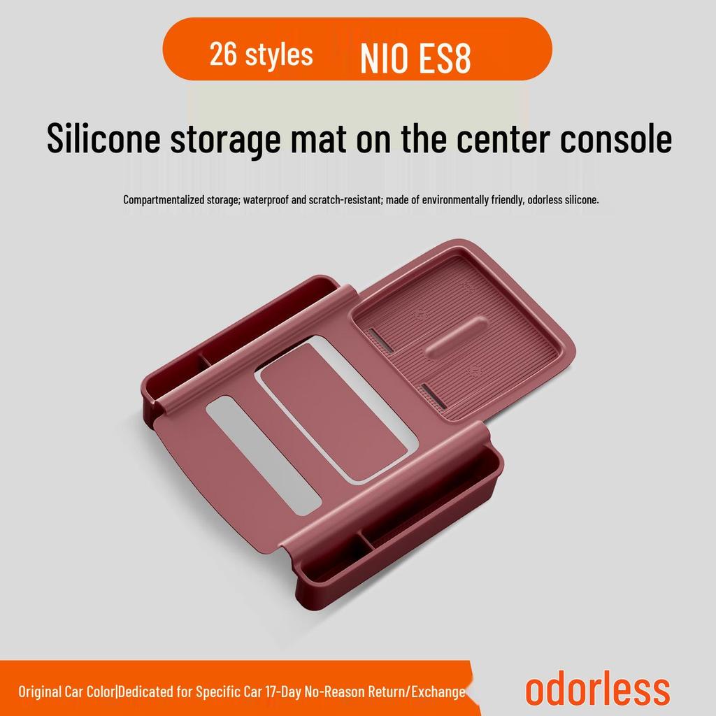 Compatible Silicone Pad and Cup Holder Cover for NIO ES8 Center Console (26 Models) - Decorative Accessory.