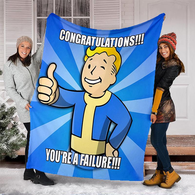 1pc NUKA-BOMBS Fallout1 Theme Blanket - Digital Print, Polyester, Cozy for All Seasons, Perfect for Outdoor, Camping, and Travel