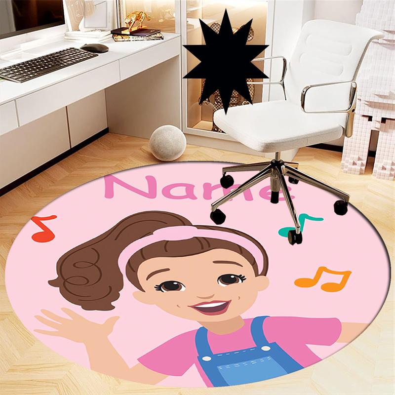 Custom Name Ms. Rachel Printed Round Rug Carpet Chair Rug Area Rug Entryway Doormats,for Office Chair Living Room Bedroom Kitchen Room.