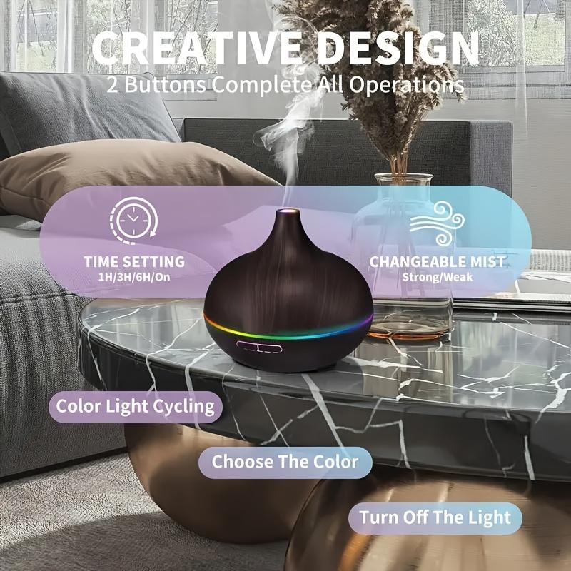 Diffuser For Home 1pc 18.6 Oz Large Capacity Essential Oil Aromatherapy Diffuser Electric Ultrasonic Air Humidifier With Timer W