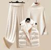 Gilet Épais pour Femme Col Roulé Pull Tricoté Jambe Large Costume Automne Hiver