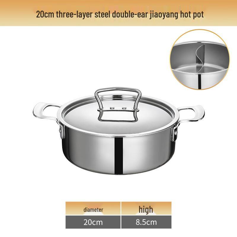 

ZISIZ 304 Stainless Steel Triple-Layer Divided Hot Pot