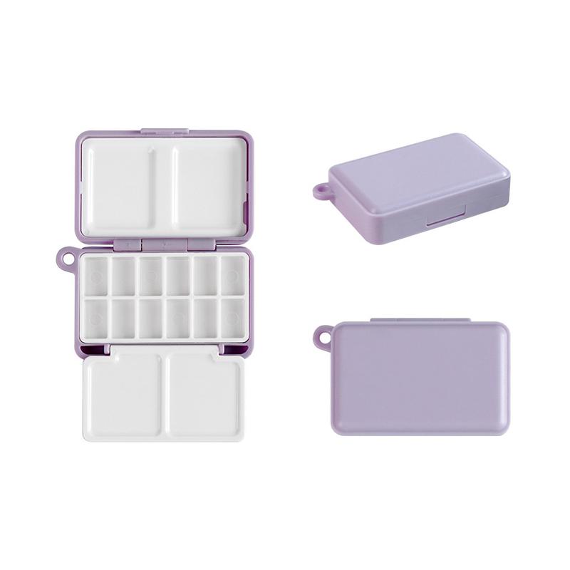 Portable Travel Watercolor Plastic 12/24 Grids Painting Box With Palette Half Pan Mini Paint Storage Case For Art Supplies