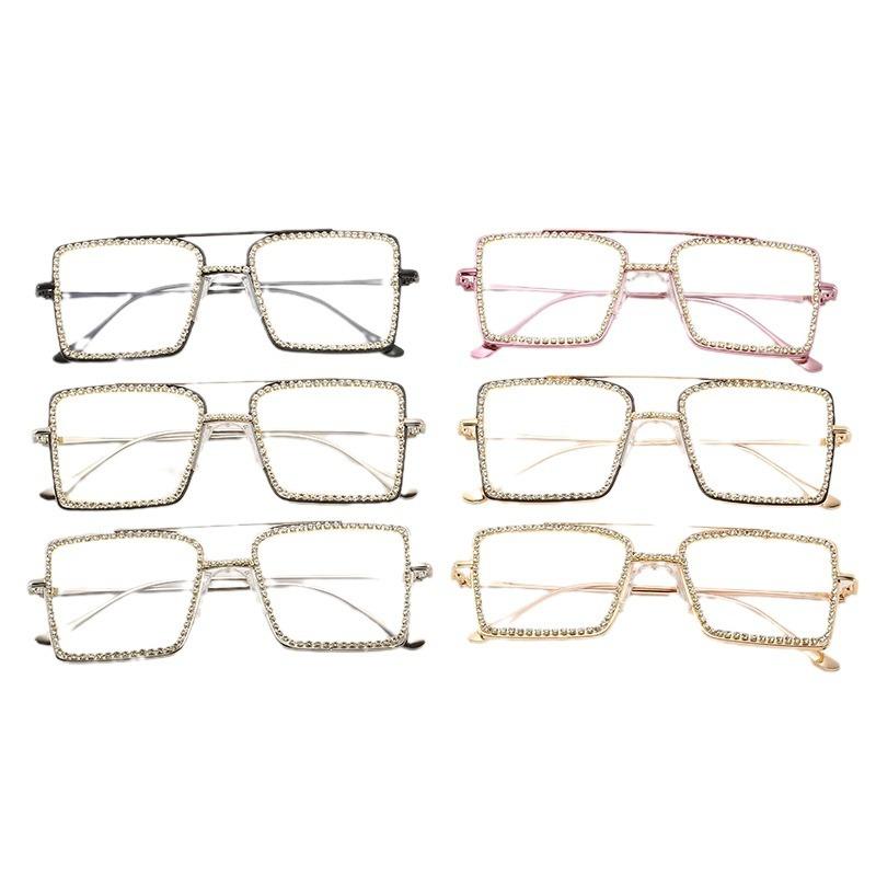 2020 Popular Women'S Handmade Rhinestone Flat Glasses, Metal Glasses, Quality Retro Sunglasses