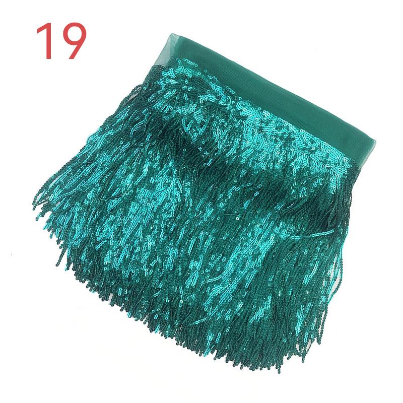 10 Yard 20cm Colorful Sequins Tassel Lace Fabric Fringe Trim Ribbon Latin Dance Performance Dresses Decor Diy Sewing Accessories