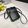 Candy Color Saddle Faux Leather Bag Sweet Small Square Phone Purse for Women CLE