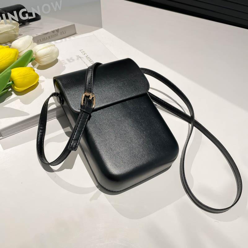 Candy Color Saddle Faux Leather Bag Sweet Small Square Phone Purse for Women CLE