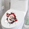 Christmas Toilet Seat Sticker Fun Waterproof Santa Claus Home Decor Santa Claus Wall Decal For Daily Indoor Home Room Dormitory