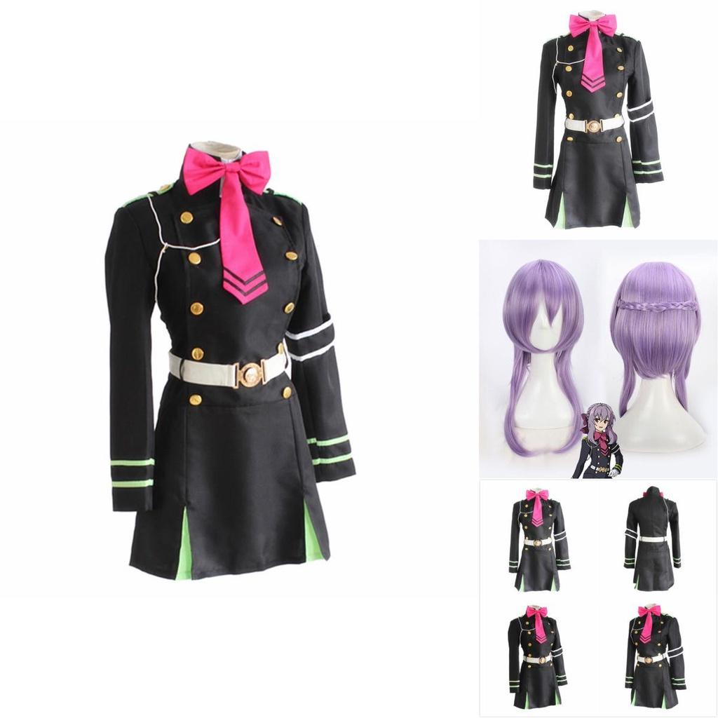 Stylish Black Shinoa Hragi Military Uniform Cosplay Dress From Seraph Of The End For Anime Lovers