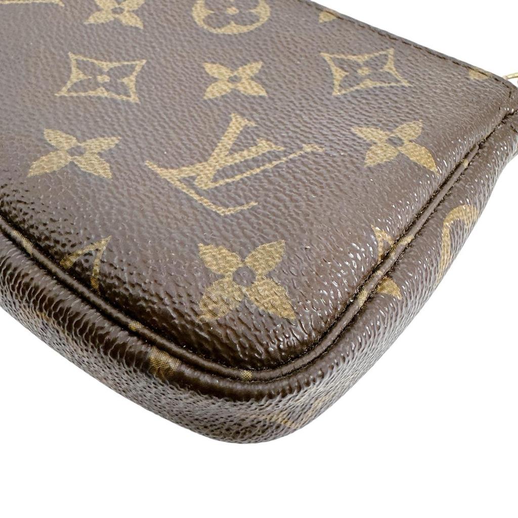 LOUIS VUITTON Monogram Mini Pochette Accessoires Pouch Brown Women M58009 Used