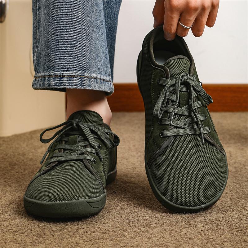 Wide Toe Mesh Casual Sports Shoes Breathable Lightweight Walking Shoes Training Exercise Sneakers Leisure Flats