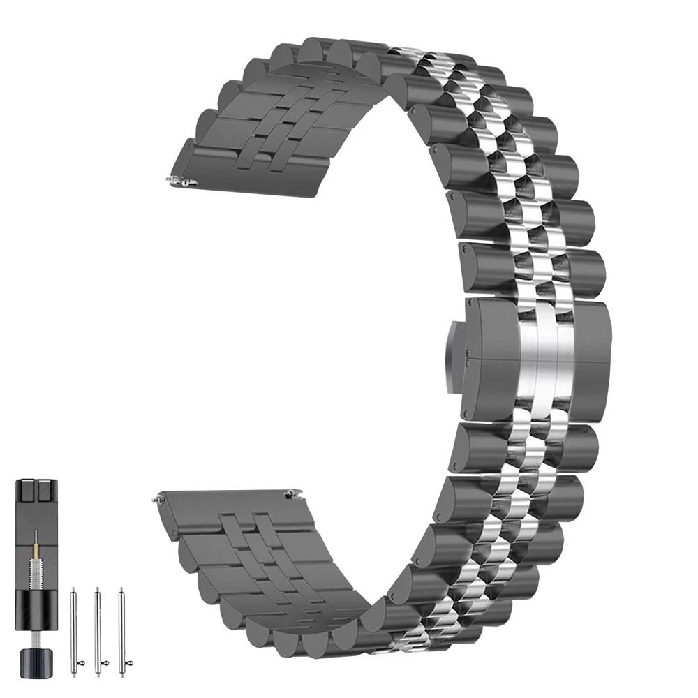 20mm 22mm Stainless Steel Strap for Samsung Galaxy Watch 6 Classic 6 5 4 Gear S3 5Pro Metal Band Correas for Huawei GT4 Bracelet
