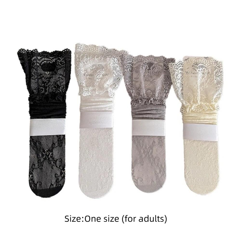 Y2K Over The Knee Stockings Floral Lace Fishnet Stockings Sweet Thigh High Stockings Lolita Style