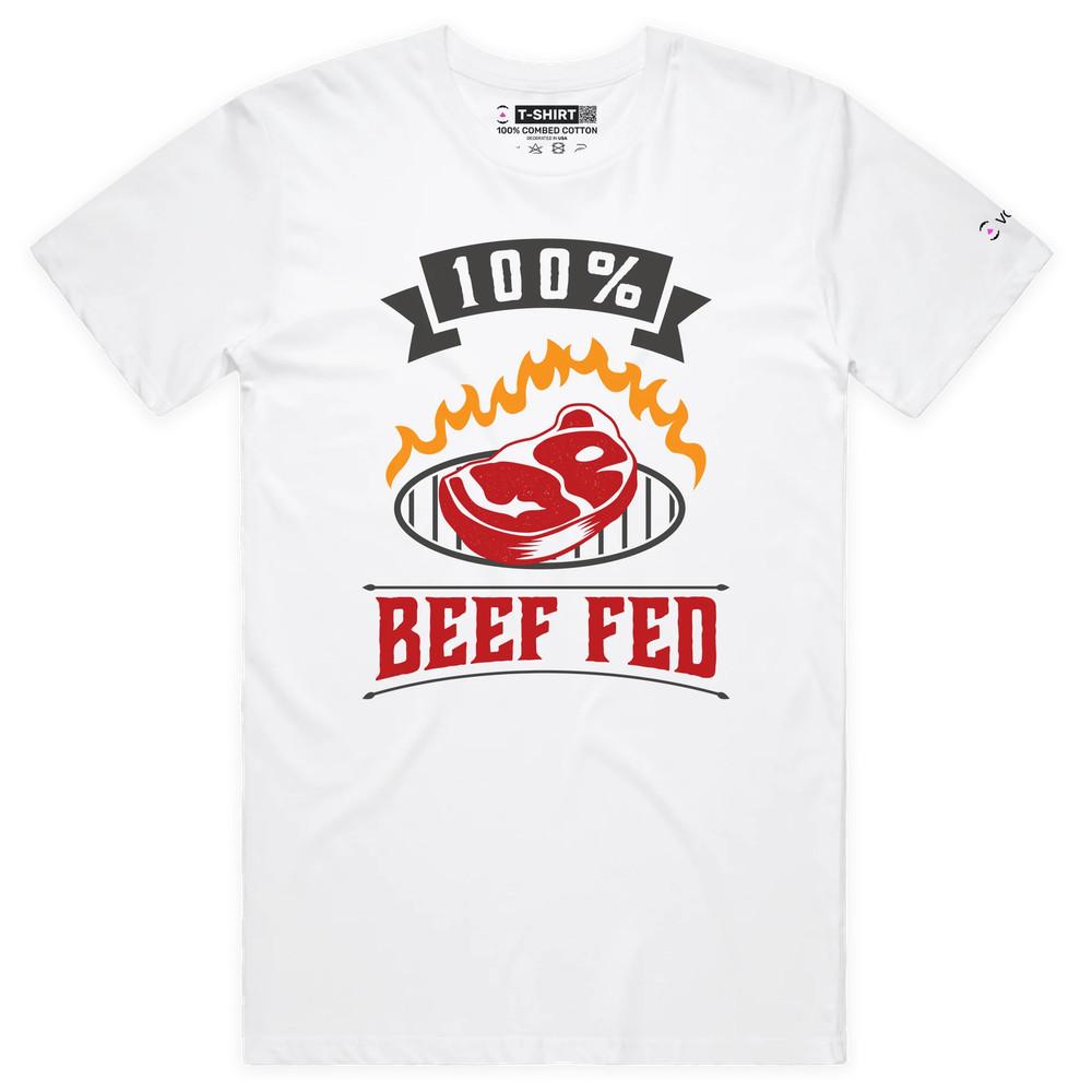 VOICEART Beef Fed Grass Funny T-Shirt with Premium Quality Graphic Design