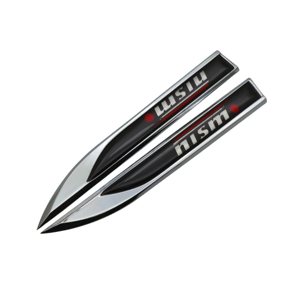 

Nissan NISMO Fender Side Emblem, Fender Garnish Sport, 3D Sticker, Metallic Chrome Logo (Pack of 2) (NISMO)