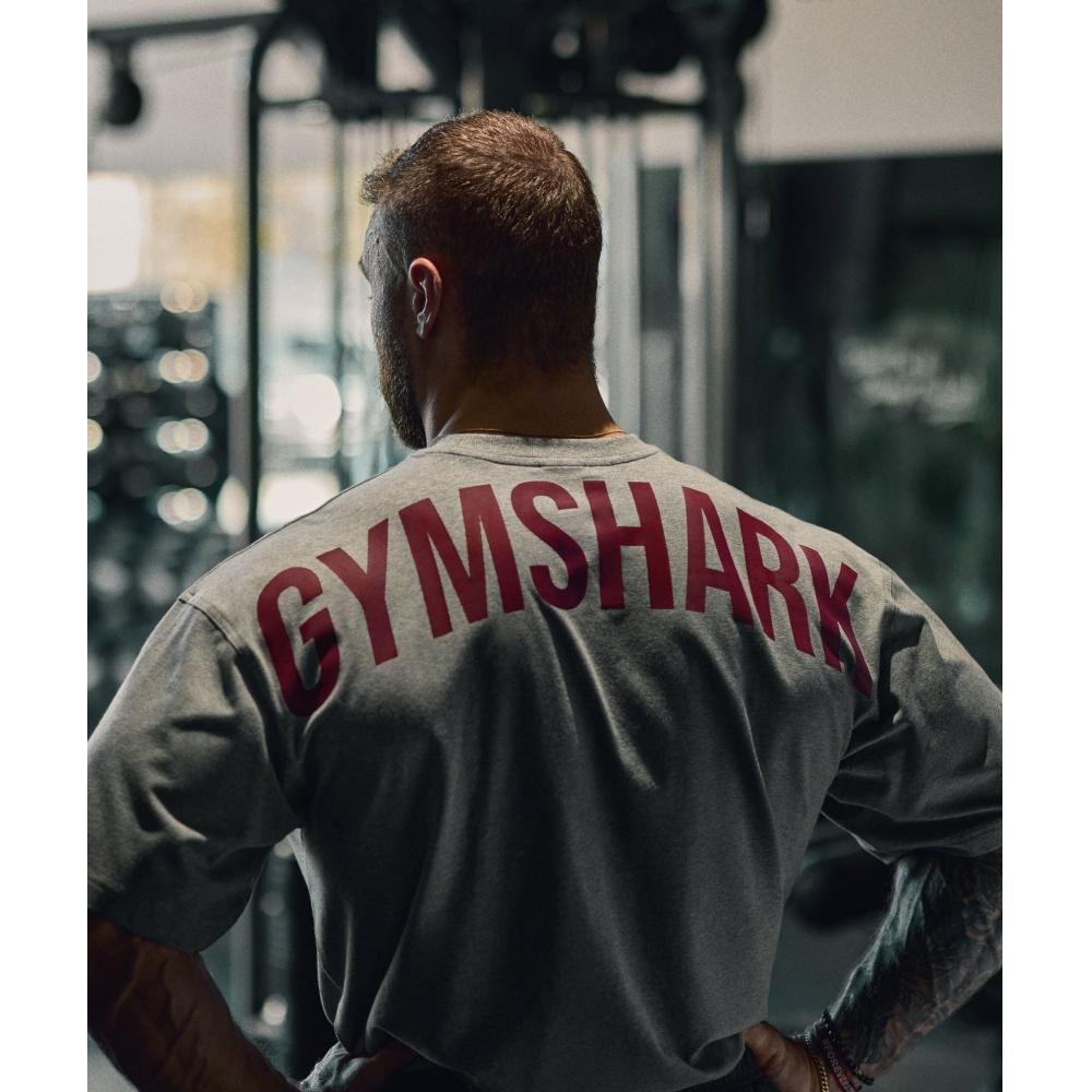 Gymshark Power T shirT Charcoal Core Marl seTs Red A2c9e Gdhg
