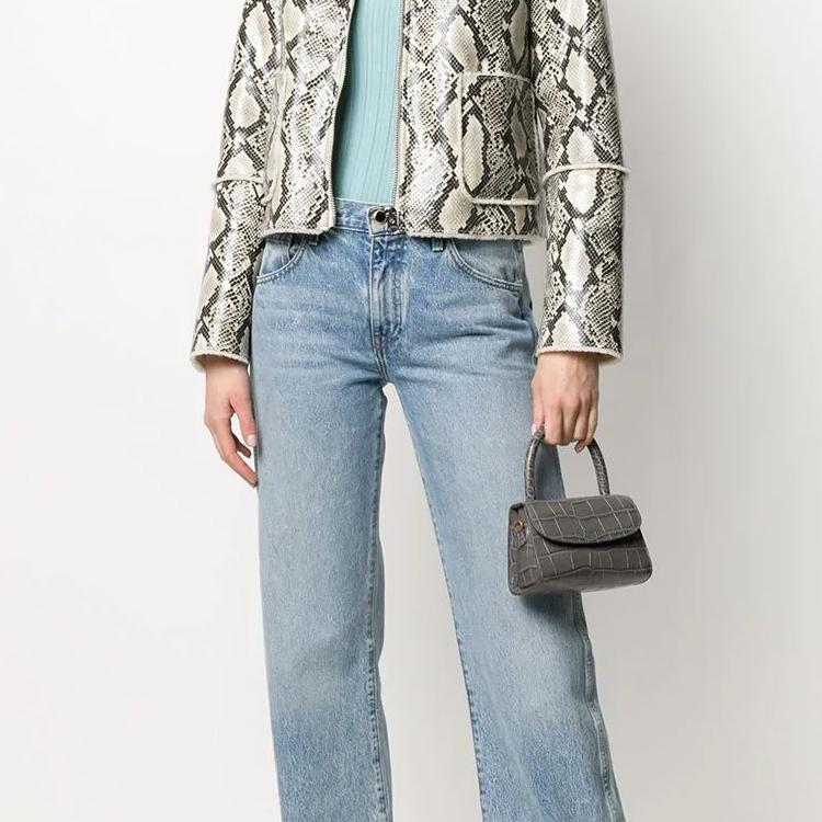 By Far Mini Croco Embossed Leather Shoulder Tote Bag Women bags Dark-Gray 18FWMINAGRDSMA