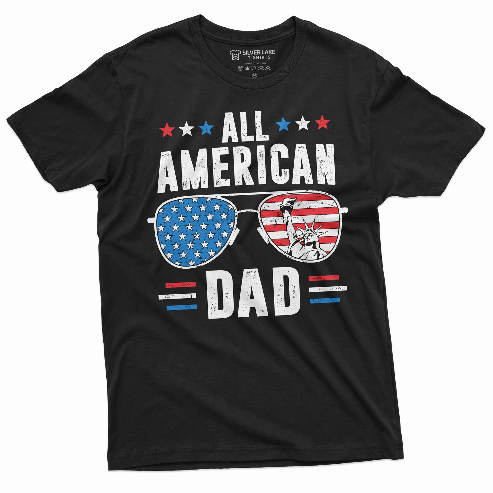 American Dad Shirt Dad Patriotic Tee 4th of july Shirt For Dad Fathers day tee S