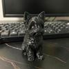 3D‑Printed Matte Black Yorkshire Terrier Statue, Fine‑Textured Sculpture, Luxury Decor for Coffee Table, Entrance, Desktop & Boo