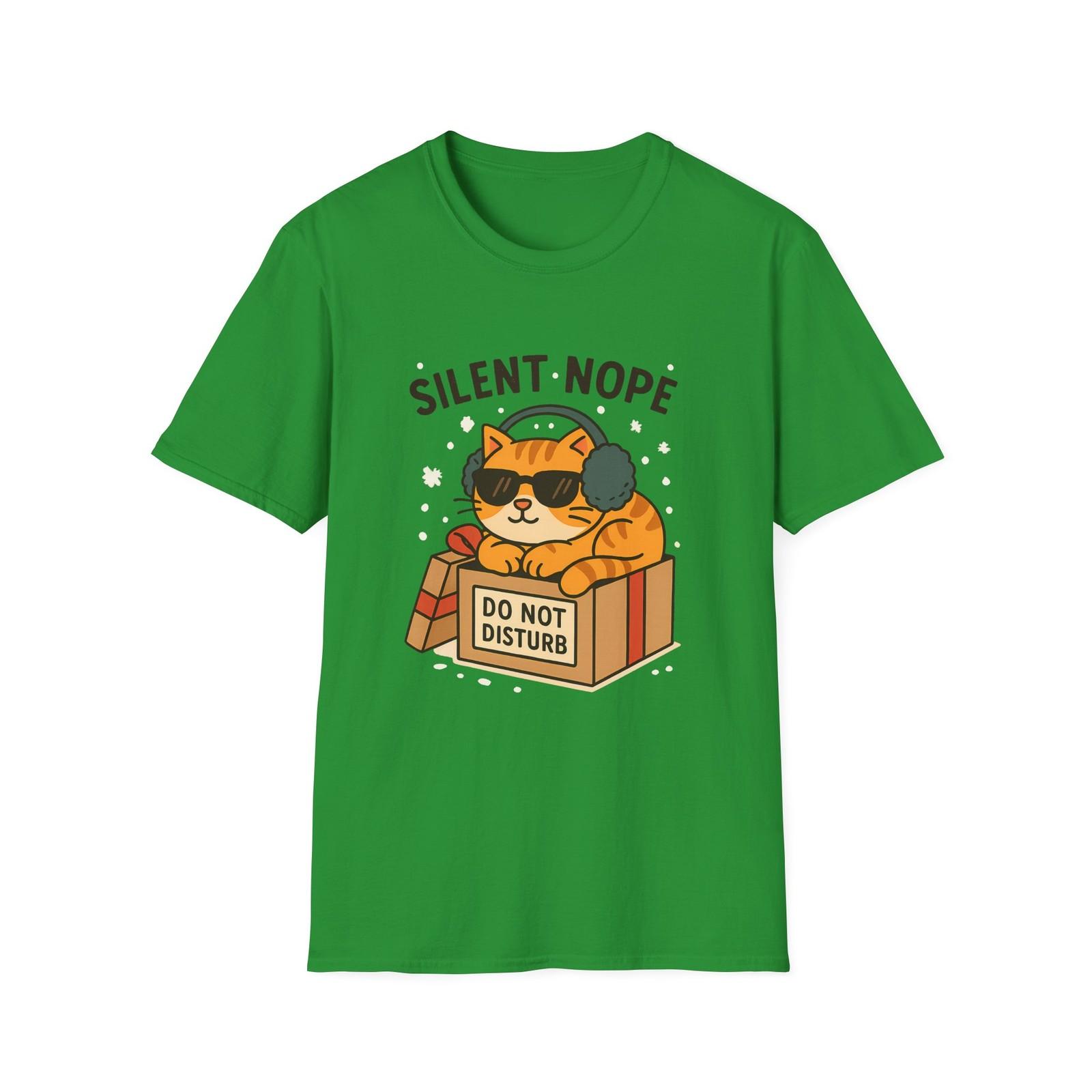 Unisex Softstyle T-Shirt Mens Womens Tees Top Cat Earmuffs Sunglasses Gift Box Snowflakes Christmas 2XL