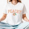 Peachy Tshirt, Retro Preppy Sporty Peach Shirt, Cute Summer Aesthetic, Vintage Varsity Pastel Casual Shirt, Summer Fruity Foodie Tee