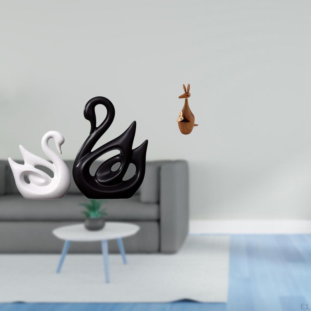 Elegant Porcelain Swan And Animal Figurine Sculpture for Office Home Bedroom Bookshelf Party Favor